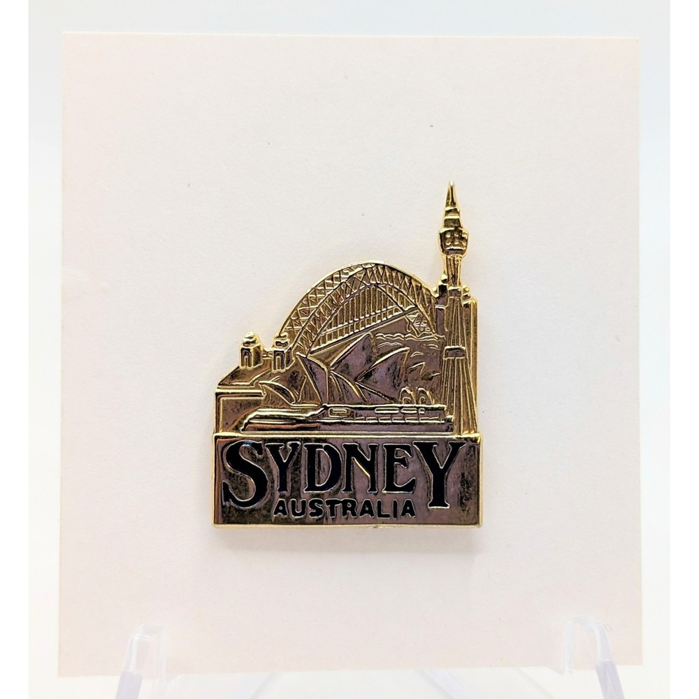 Visit Merchandise Sydney Australia Bridge Gold Textures Enamel Lapel Pin